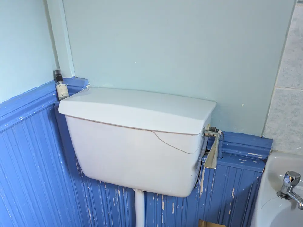 New cistern fitted and piped up